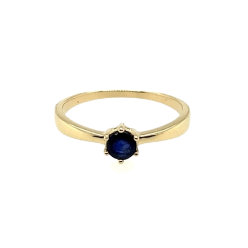 Jewelry ring yellow gold with sapphire