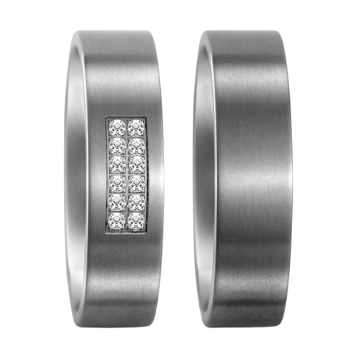 Wedding rings titanium satin