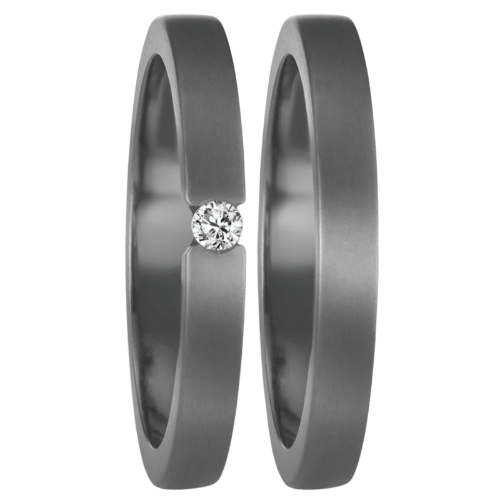 Wedding rings tantalum tension ring look